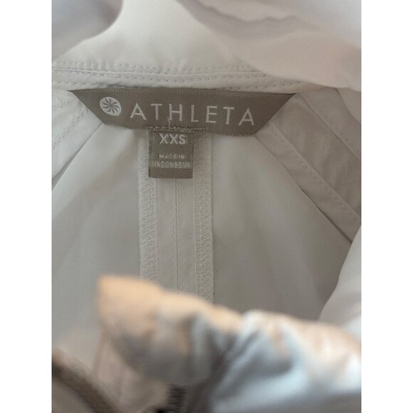 Athleta Womens White Hooded Rain Jacket XXS - Picture 6 of 11